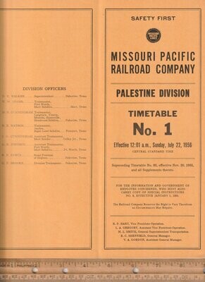 MIssouri Pacific Palestine Division 1956