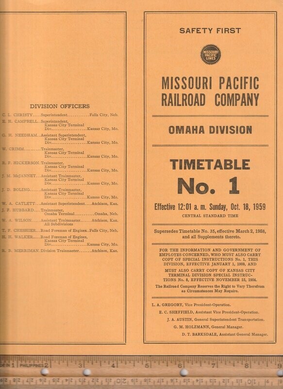 MIssouri Pacific Omaha Division 1959