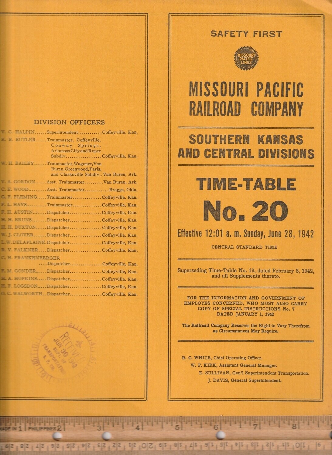 MIssouri Pacific Southern Kansas and Central Divisions 1942