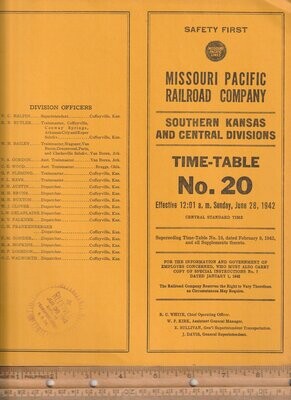 MIssouri Pacific Southern Kansas and Central Divisions 1942