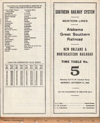Southern Alabama Great Southern RR / New Orleans & Northeastern RR 1966