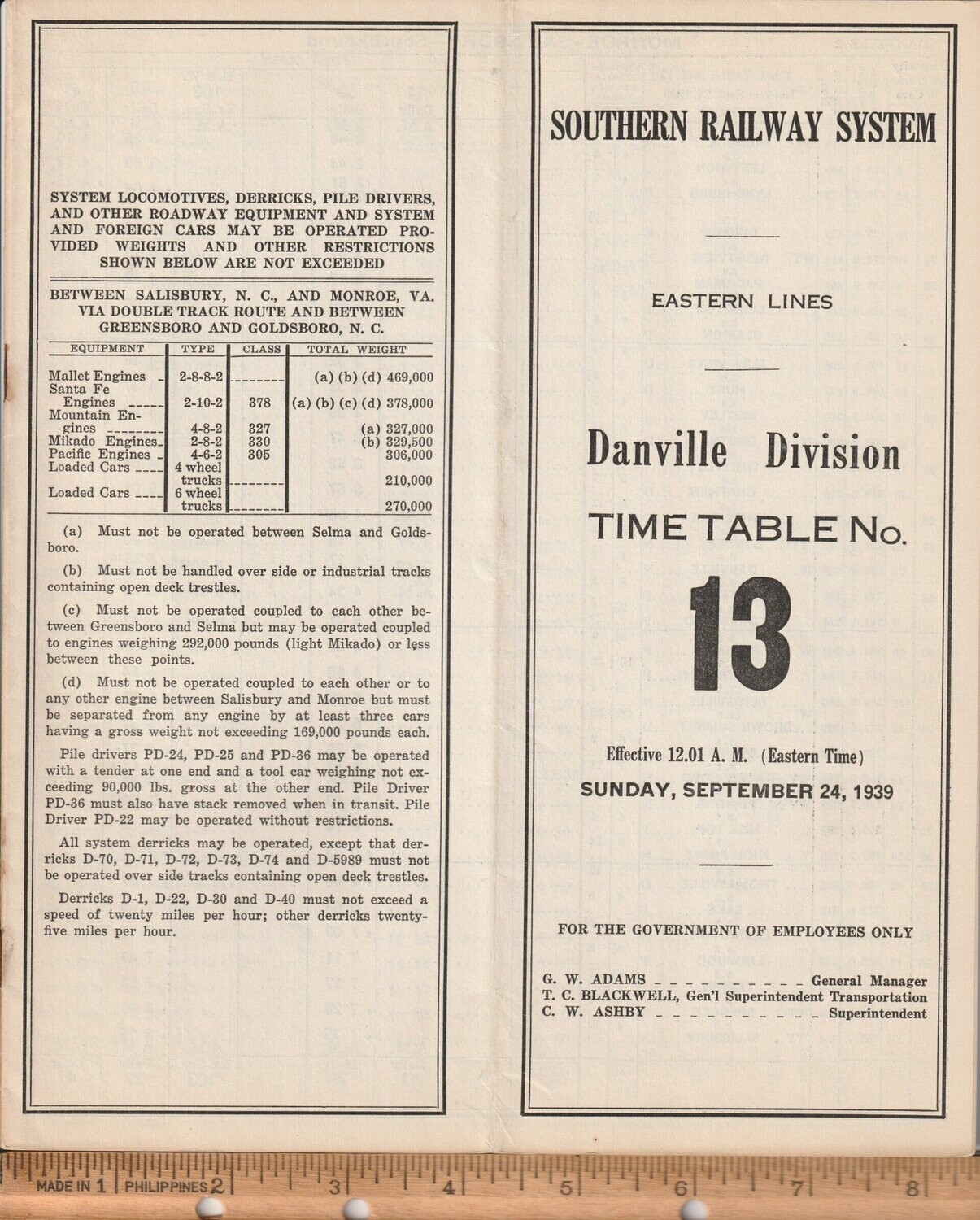 Southern Danville Division 1939