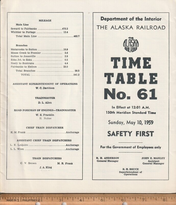 Alaska Railroad 1959