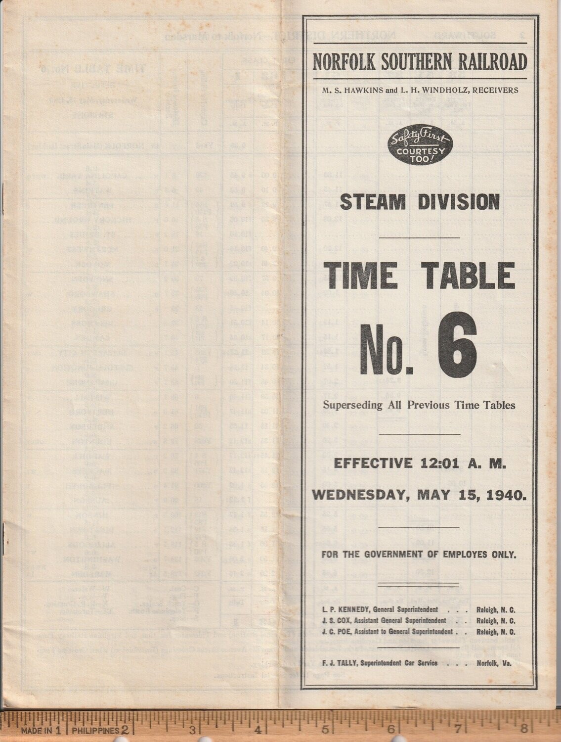 Norfolk Southern Railway Steam Division 1940