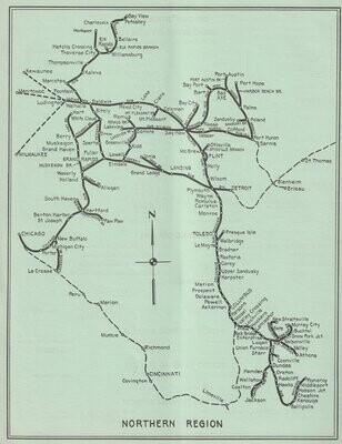 Chesapeake & Ohio Northern Region Map 1955