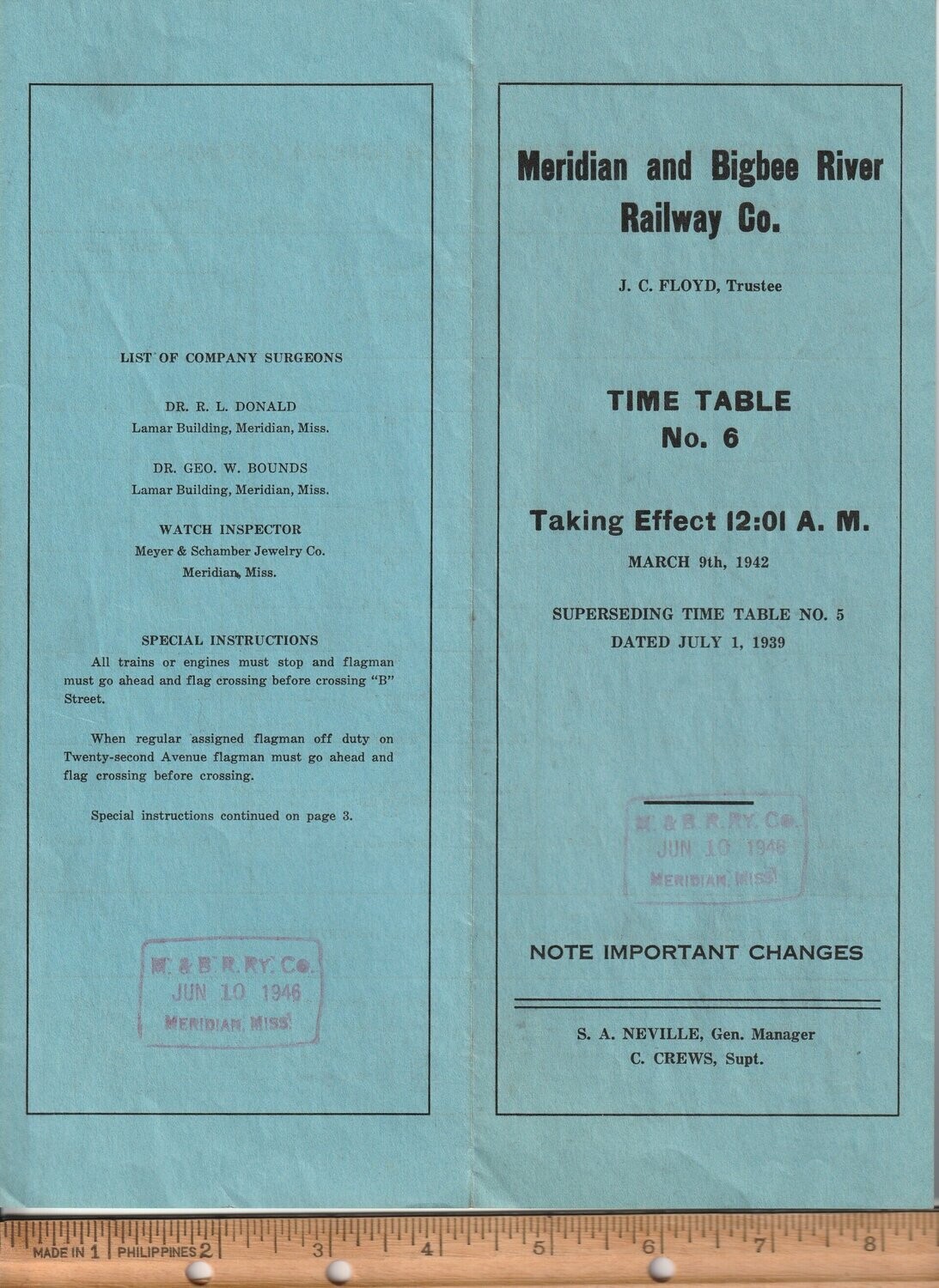 Meridian and Bigbee River Railway 1942