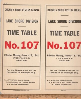 Chicago & North Western Lake Shore Division 1942