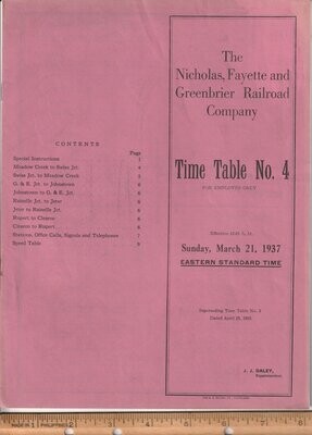 Nicholas, Fayette & Greenbriar Railroad 1937
