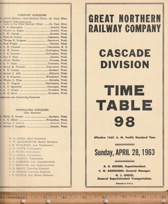 Great Northern Cascade Division 1963