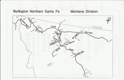 Burlington Northern Santa Fe Montana Division Map 1996