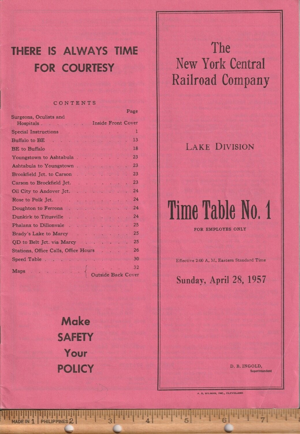 New York Central Lake Division 1957