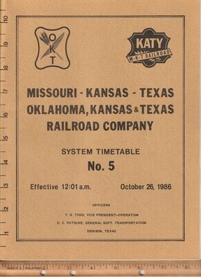 MIssouri-Kansas-Texas / Oklahoma, Kansas & Texas Railroad 1986