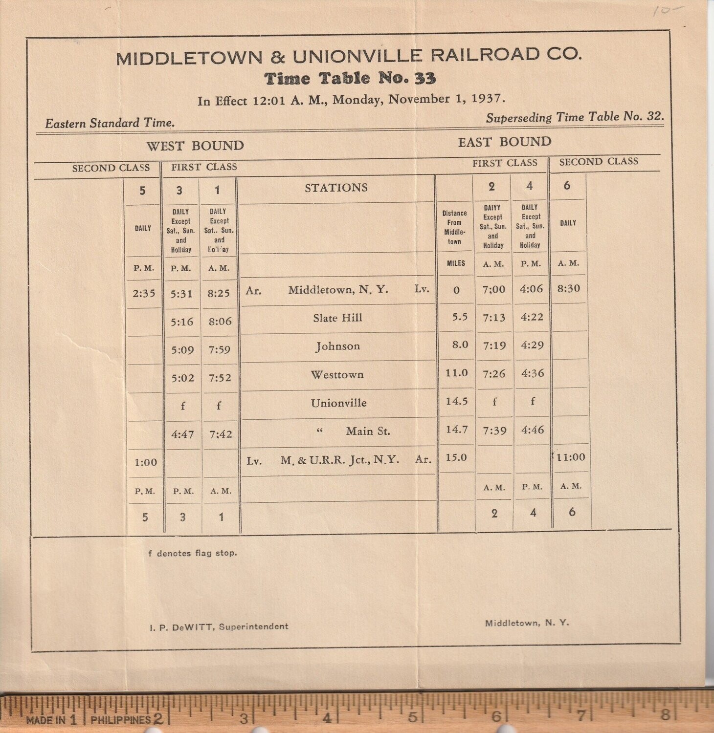 Middletown & Unionville Railroad 1937
