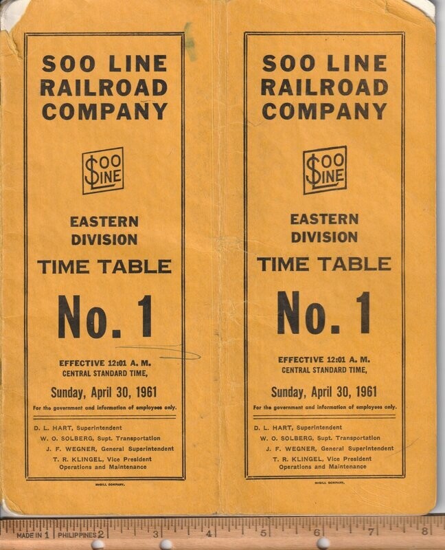 Soo LIne Eastern Division 1961