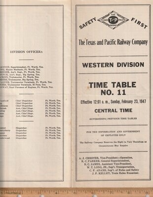 Texas and Pacific Western Division 1947