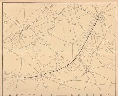 Atlanta and West Point Railroad and the Western Railway of Alabama map 1963