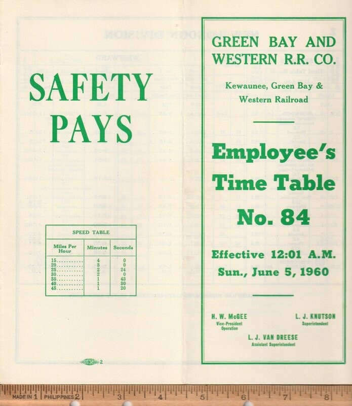 Green Bay and Western Railroad 1960