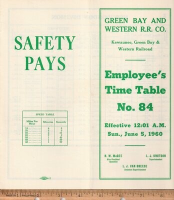 Green Bay and Western Railroad 1960