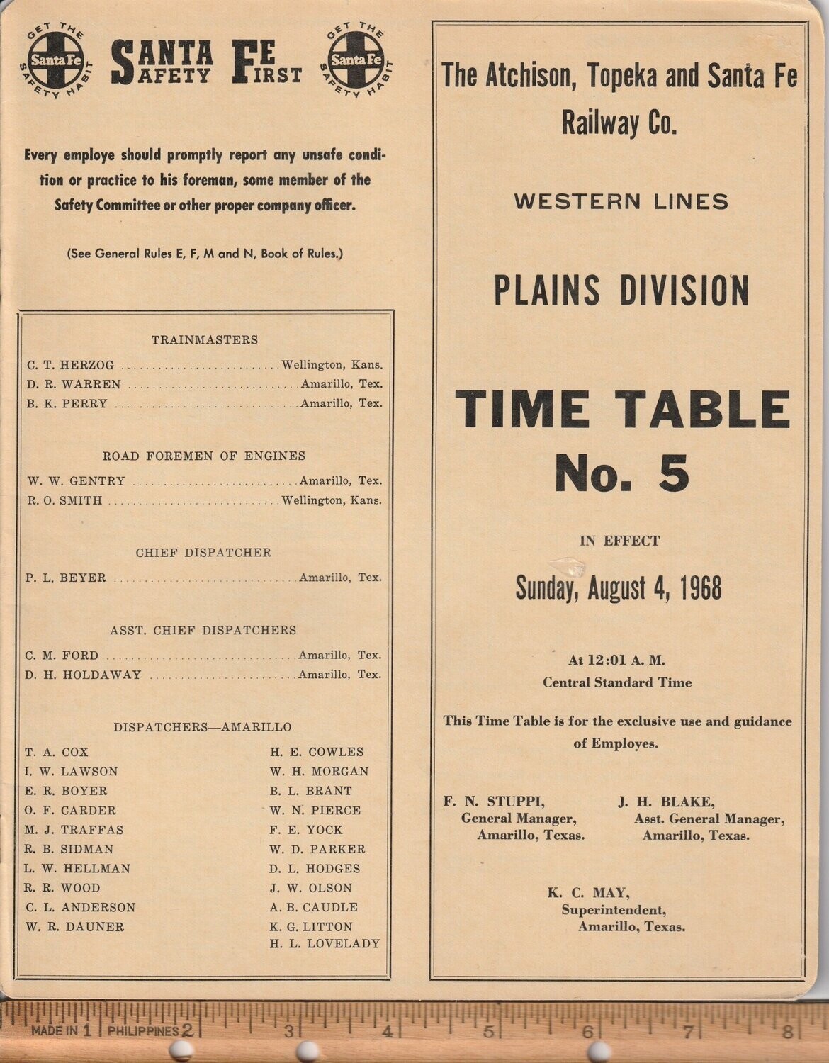 Santa Fe Plains Division 1968