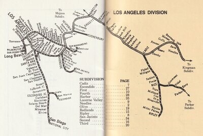 Santa Fe Los Angeles Division map 1985