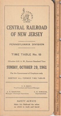 Central Railroad of New Jersey Pennaylvania Division 1961
