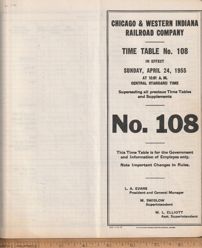 Chicago & Western Indiana Railroad 1955