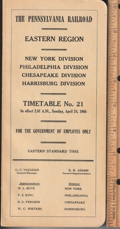 Pennsylvania RR Eastern Region 1966