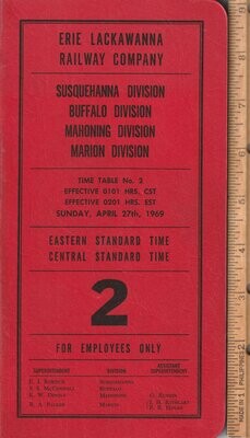 Erie Lackawanna Susquehanna, Buffalo, Mohoning & Marion Divisions 1969