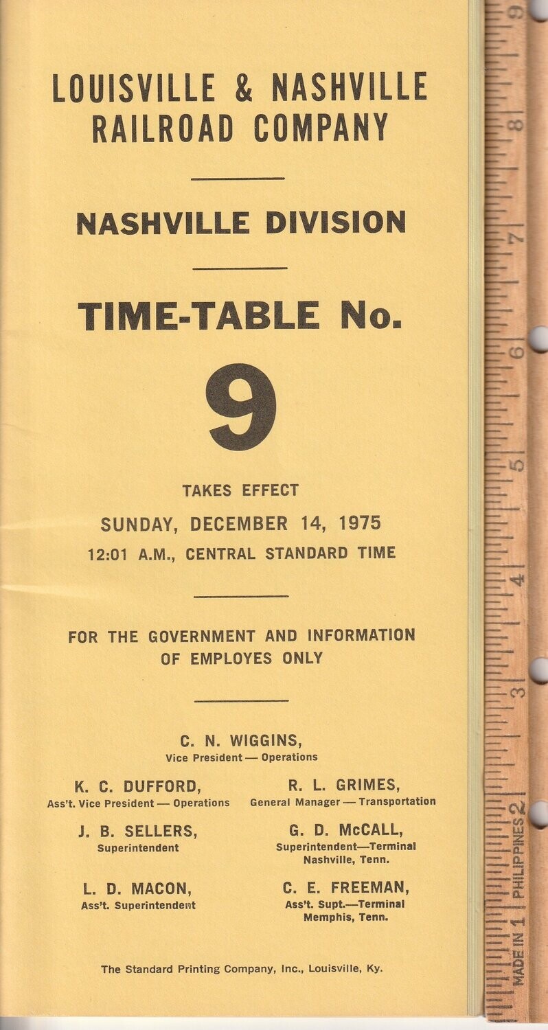 Louisville & Nashville Nashville Division 1975