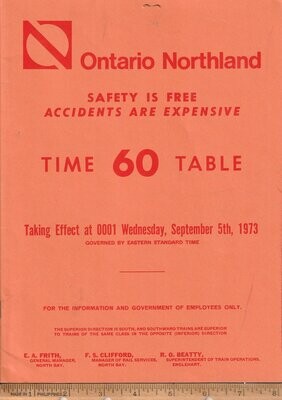 Ontario Northland Railway 1973
