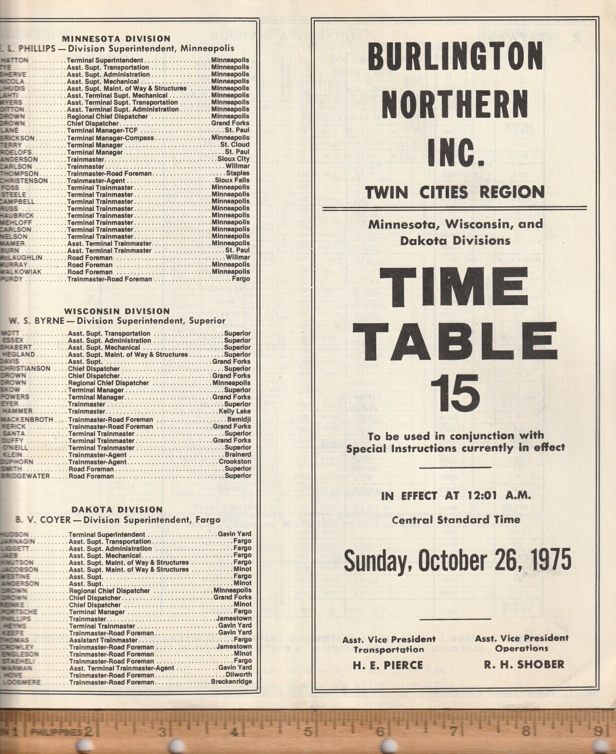 Burlington Northern Twin Cities Region 1975