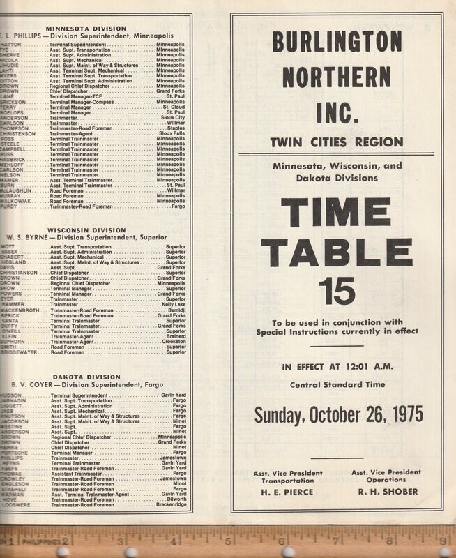 Burlington Northern Twin Cities Region 1975