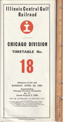Illinois Central Gulf Chicago Division 1981
