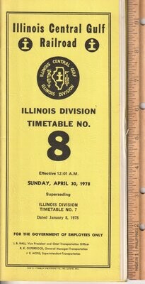 Illinois Central Gulf Illinois Division 1978