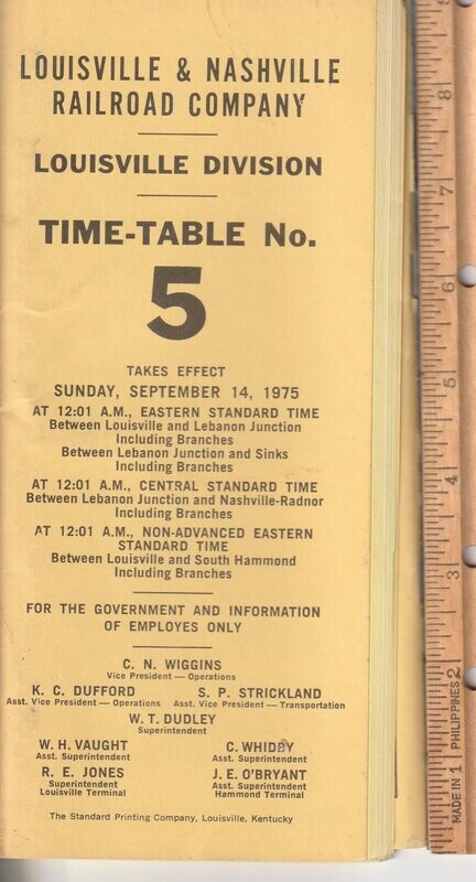 Louisville & Nashville Louisville Division 1975