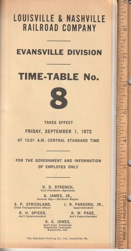 Louisville & Nashville Evansville Division 1972
