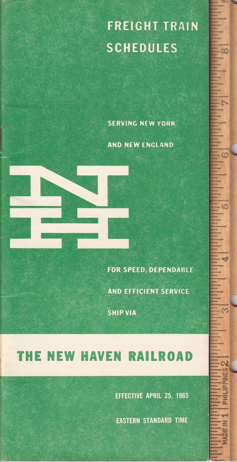 New Haven Railroad Freight Train Schedules 1965