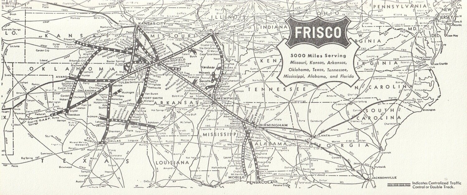 St. Louis - San Francisco Railway Map 1975