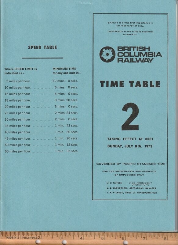 British Columbia Railway 1973