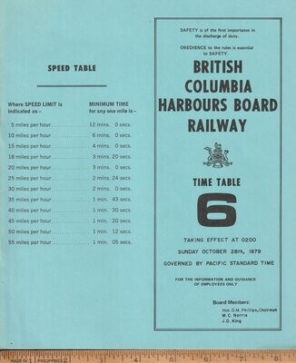 British Columbia Harbours Board Railway 1979