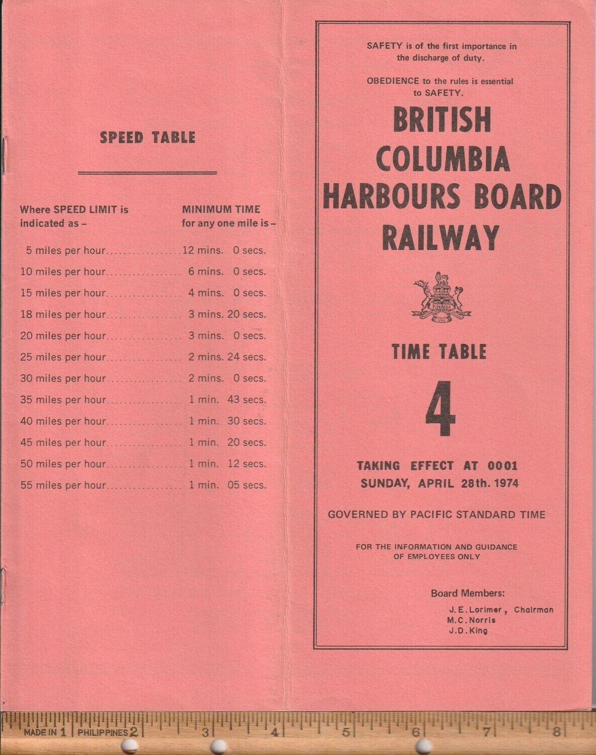 British Columbia Harbours Board Railway 1974