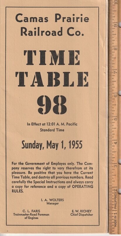 Camas Prairie Railroad 1955