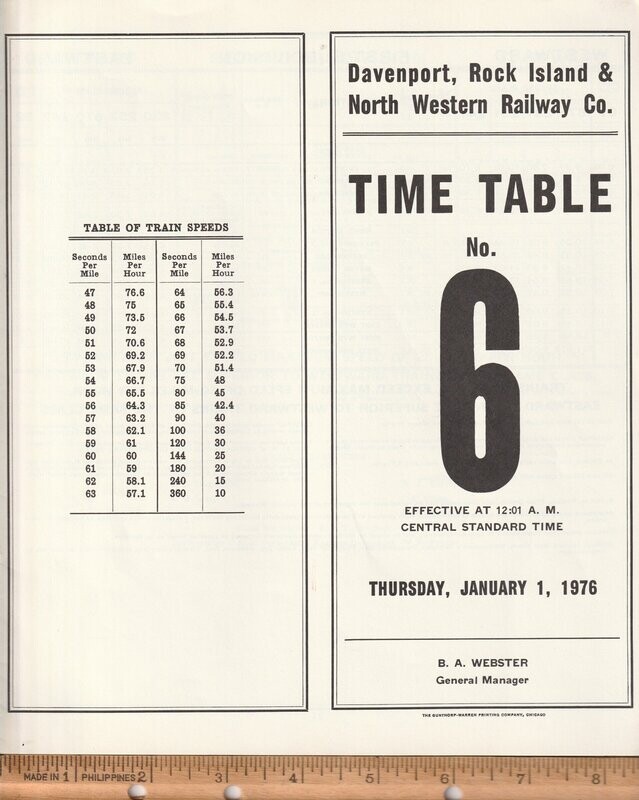 Davenport, Rock Island & North Western Railway 1976