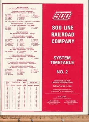 Soo Line Railroad 1986