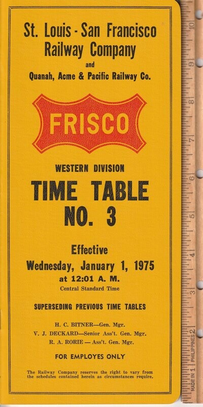 St. Louis-San Francisco Western Division 1975