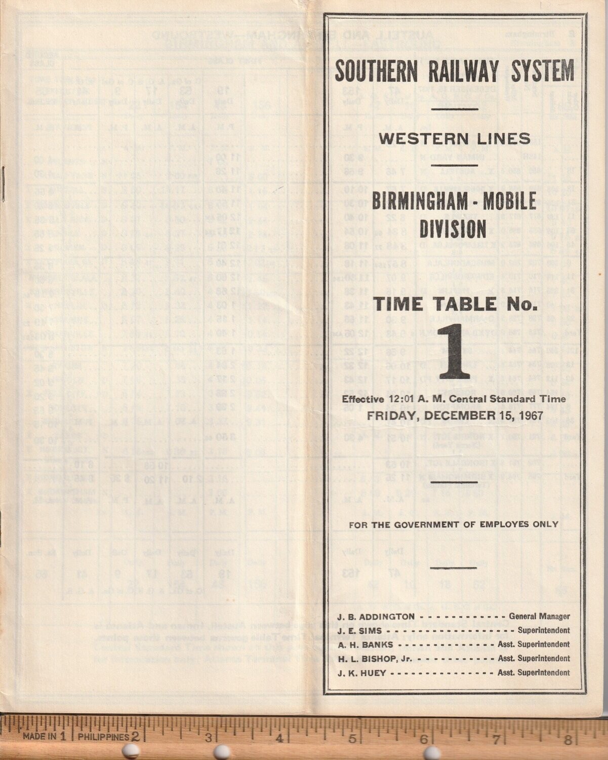 Southern Birmingham-Mobile Division 1967