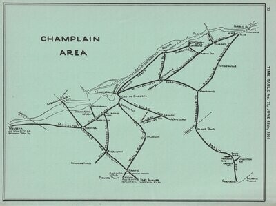 Canadian National Champlain Area map 1964