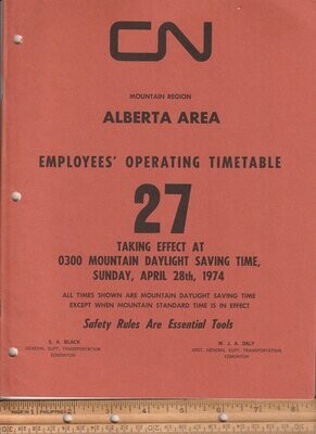 Canadian National Alberta Area 1974