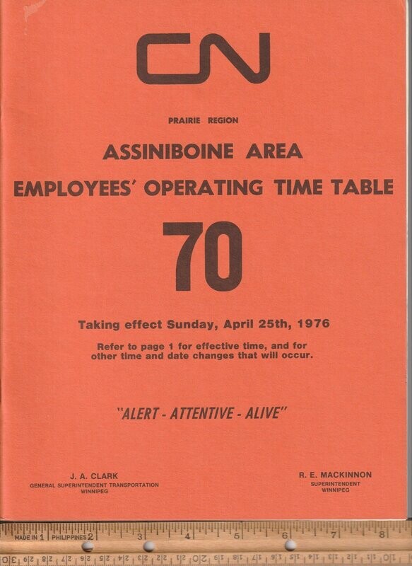 Canadian National Assiniboine Area 1976