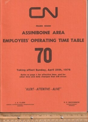 Canadian National Assiniboine Area 1976